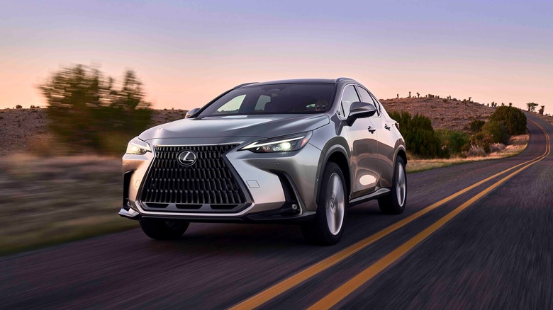 Lexus car being driven on country roads