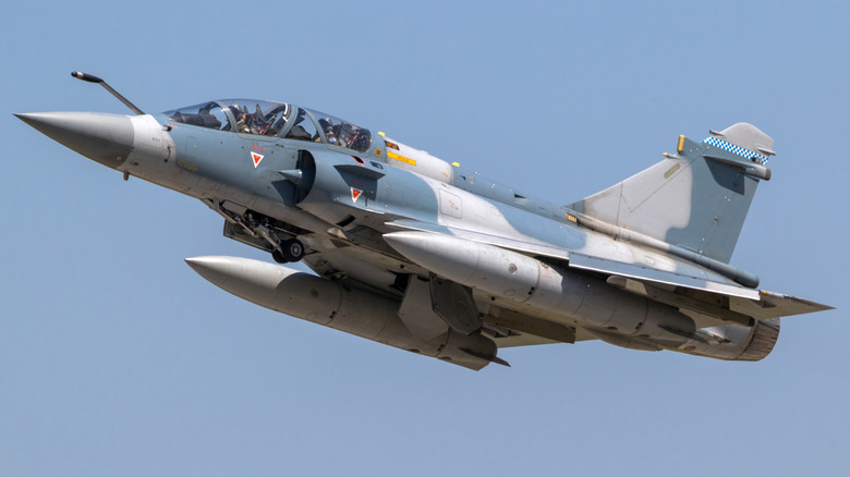 Hellenic Air Force Dassault Mirage 2000 fighter jet plane in flight