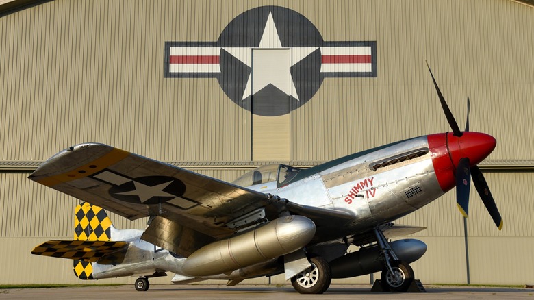 A P-51D Mustang before restoration at the National Museum of the U.S. Air Force.