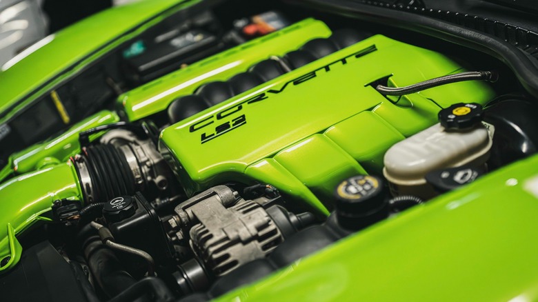 A customized General Motors 6.2L LS3 in a Corvette.