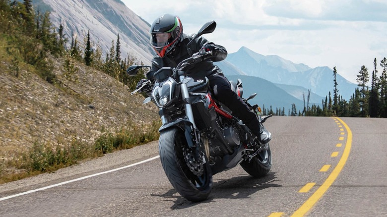 Man riding Benelli 302S