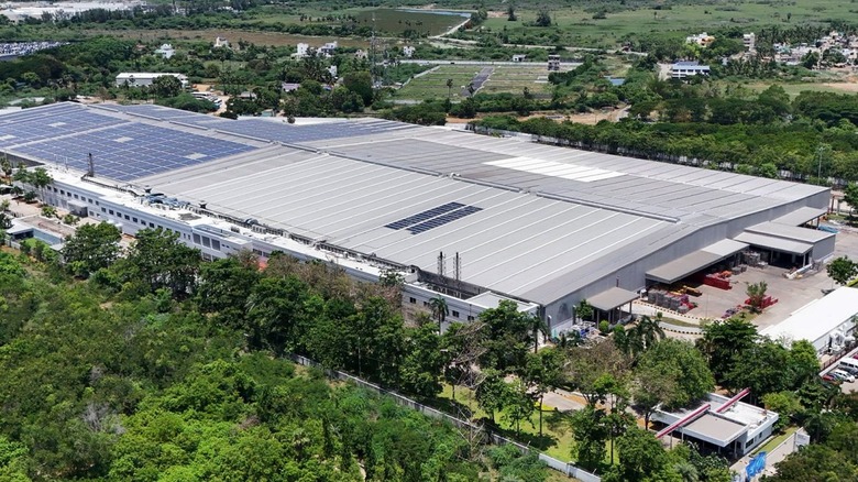 Aerial view of BMW's Chennai plant in India