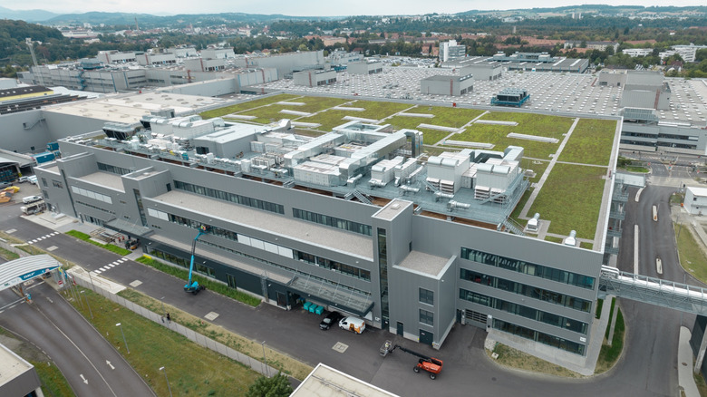An aerial view of the BMW Group plant at Steyr, Austria.
