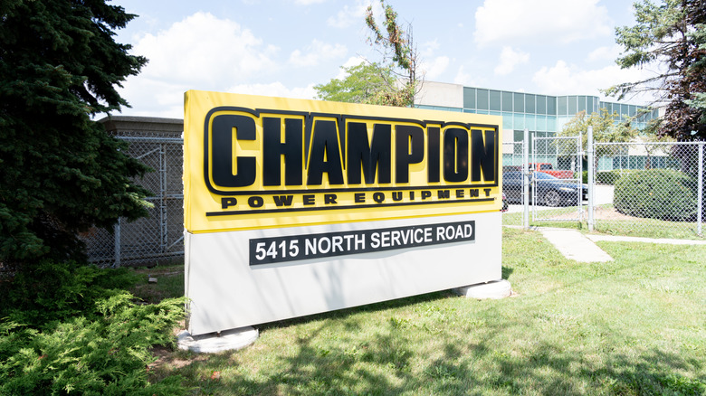 Champion power equipment property sign
