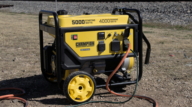 Champion generator being used in field.