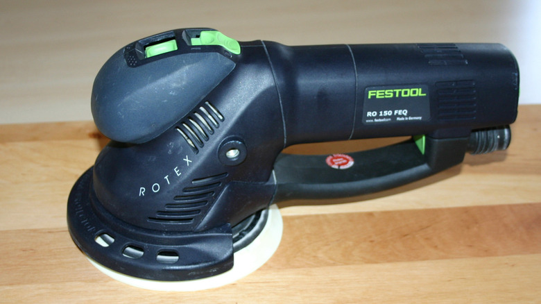 Festool Rotex sander on a wooden surface