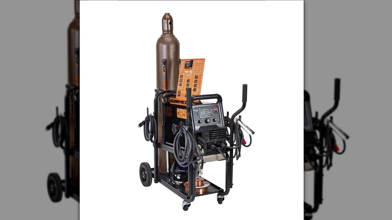 Vulcan welding cart on white background