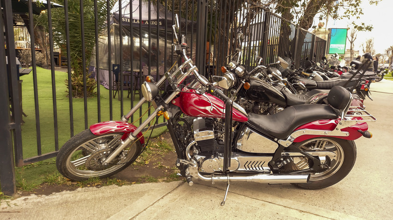 A parked Jawa motorcycle