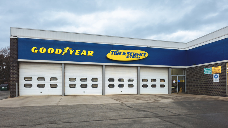 An outside view of one of Goodyear's tire service networks.