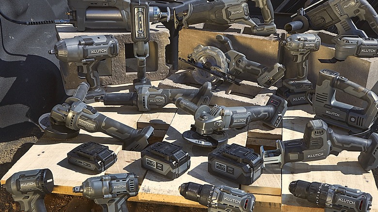 Photo displaying several Klutch power tools