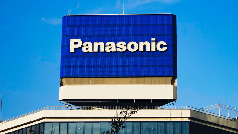 Large blue billboard with the words 