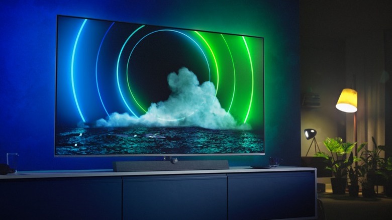 Philips TV on entertainment stand