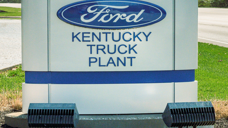 a sign for Ford's Kentucky truck plant
