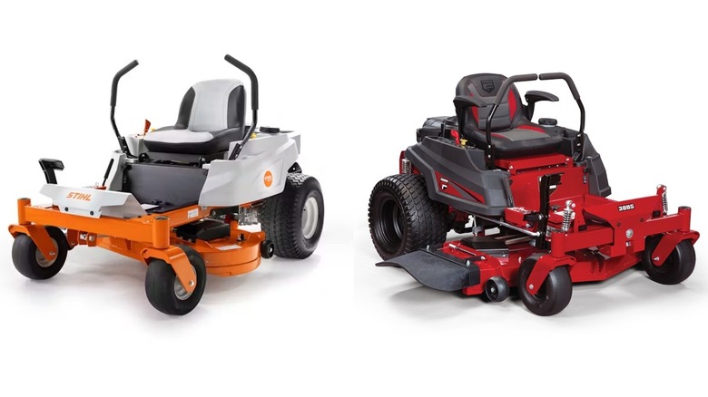 Split Image STIHL RZ 142 And Ferris 300S Zero Turn Mowers