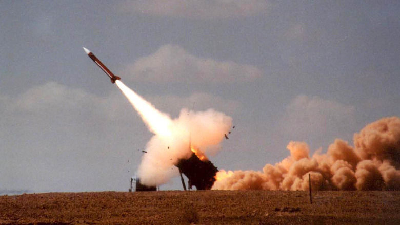 Patriot missile launched in the U.S. and Isreal exercise