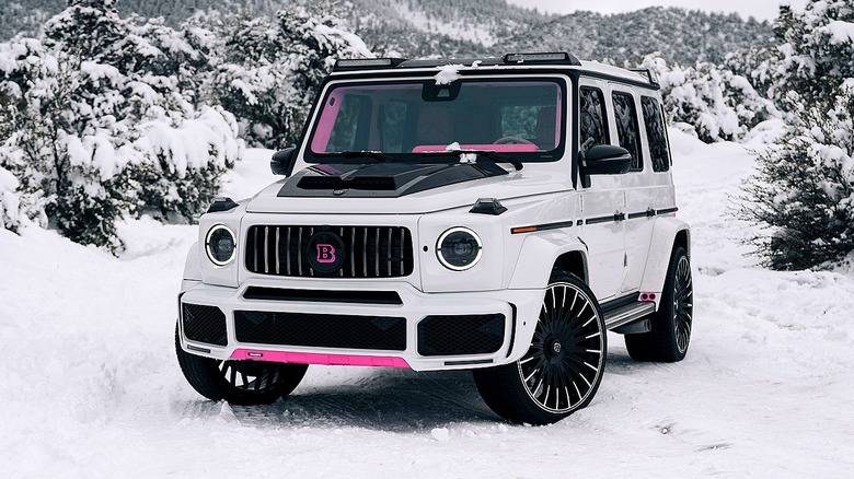 Front 3/4 view of Brabus G-Wagen in Lake Tahoe