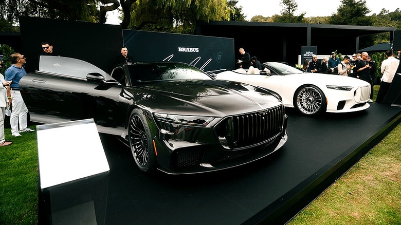 Front 3/4 views of Brabus Bodo Coupe and Cabriolet on display at 2026 Pebble Beach Concours