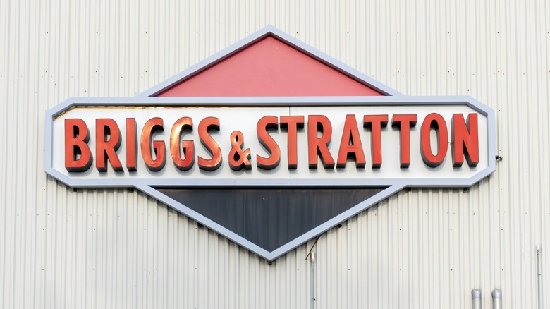 Briggs and Stratton logo sign on the building