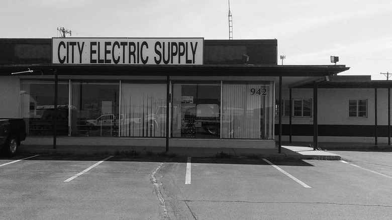 Storefront displaying old City Electric Supply logo