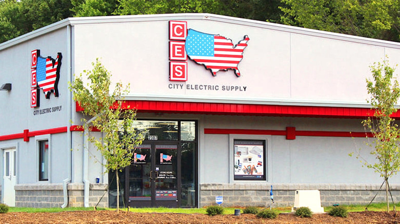 Storefront displaying City Electric Supply logo