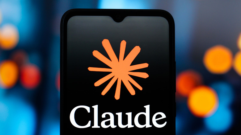 Claude AI logo on a smartphone