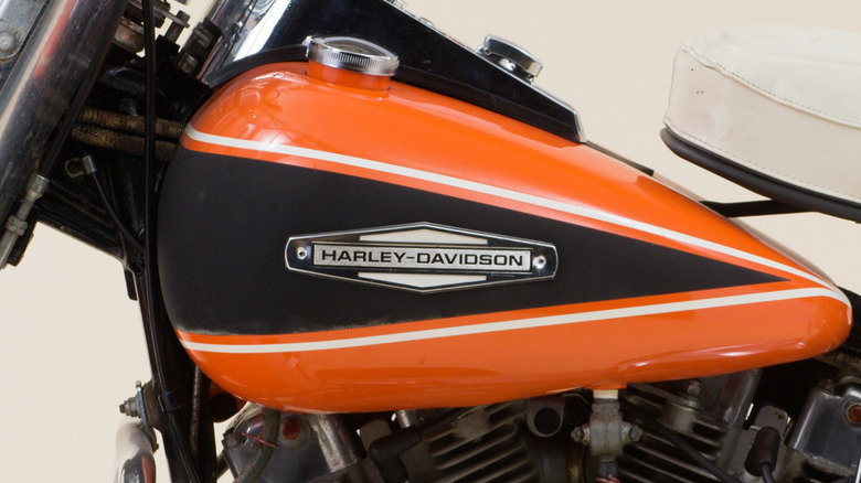 Motorcycle showing Harley-Davidson logo