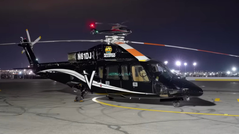 A shot of the Sikorsky S-76 helicopter used by Maverick Helicopters