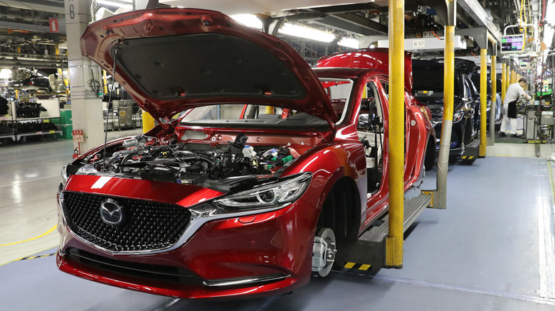 A Mazda on the assembly line in the Hofu plant, Japan