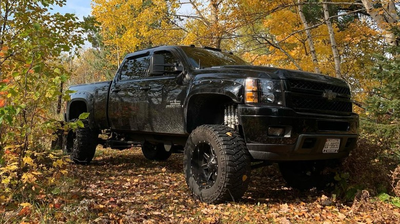 A Chevy truck with Mickey Thompson tires.