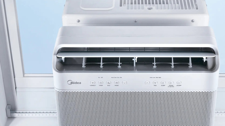 A Midea Window AC installed in a room