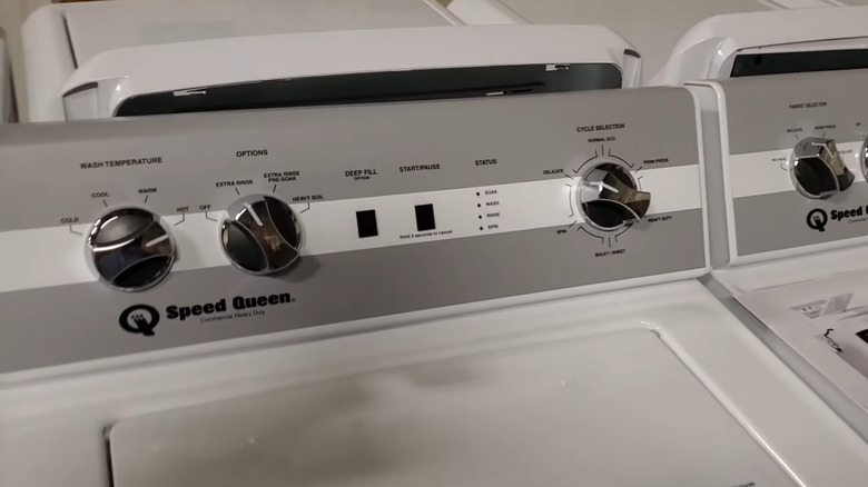 Close-up of Speed Queen washer