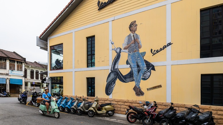 Vespa showroom in the city