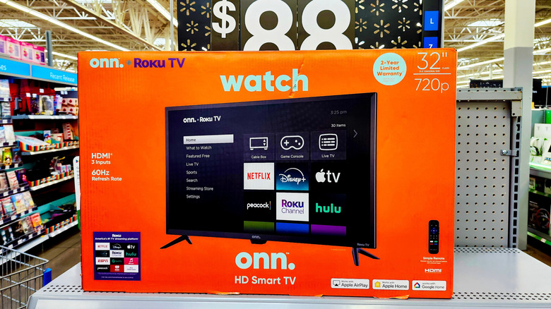Onn TV on sale in a Walmart store