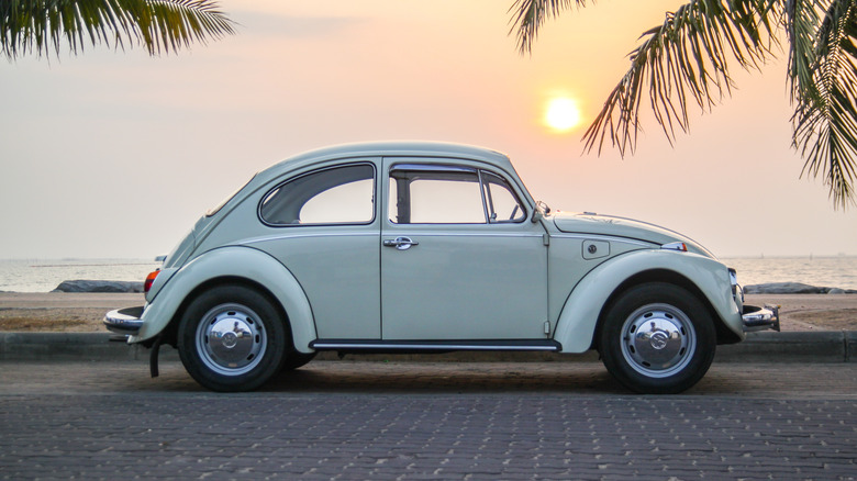 VW Beetle parked side view