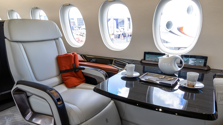 The interior of a Dassault Falcon 6X