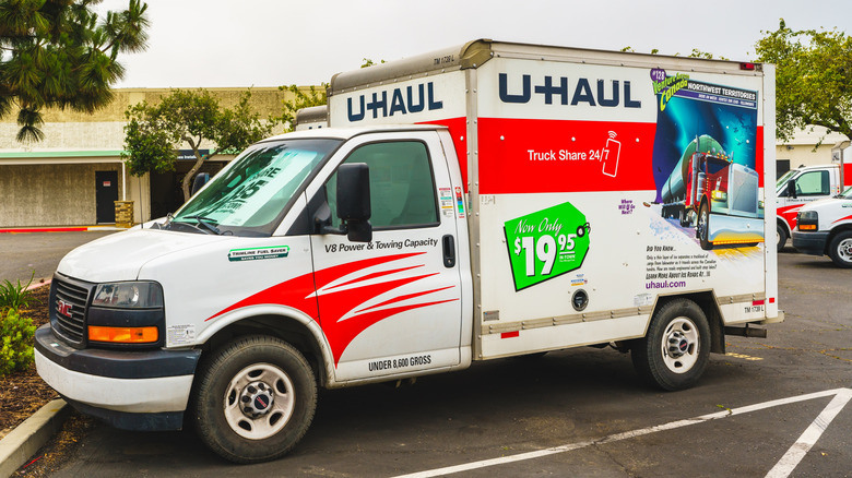 U-Haul truck in a parking lot