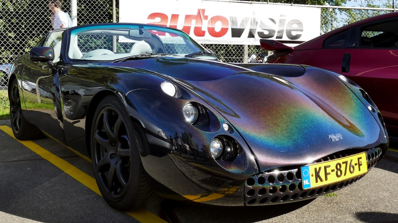 Shimmering TVR Tuscan parked