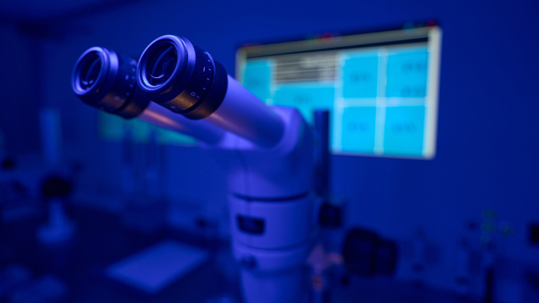 microscope in lab