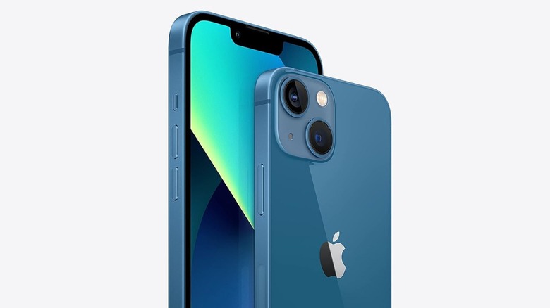 iPhone 13 Mini shown in comparison to a standard-sized iPhone 13