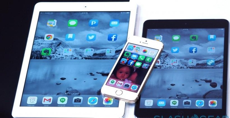 iPad Air, iPad mini with Retina, iPhone 5s