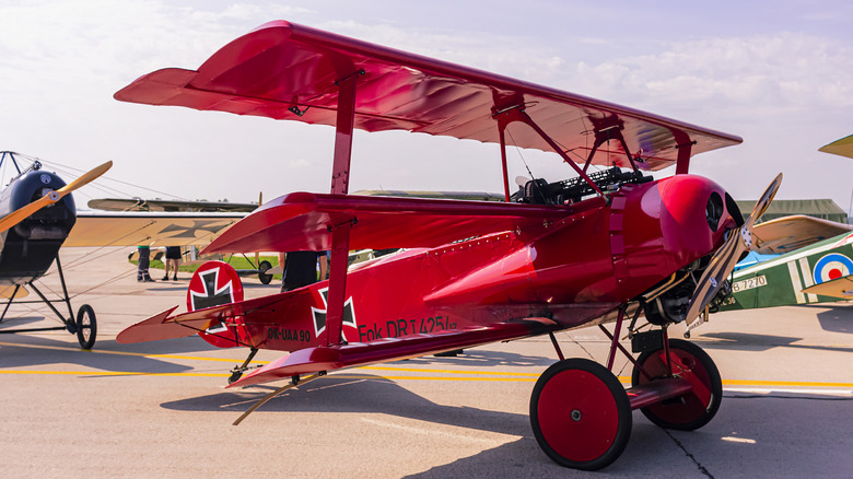 A Fokker Dr1 is waiting for the next flight