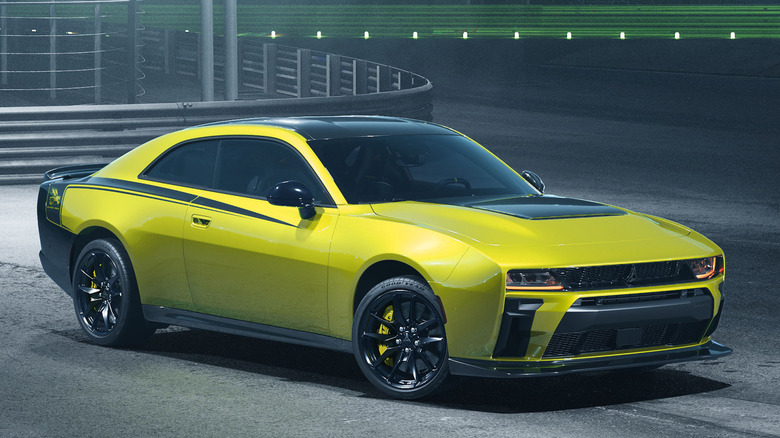 2026 Dodge Charger Super Bee at night in track setting