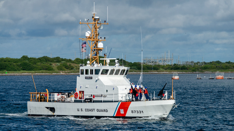 The US Coast Guard cutter USCGC Moray underway at Cape Canaveral