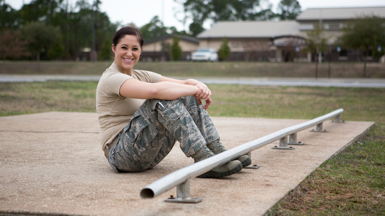 women wearing fatigues while exercising