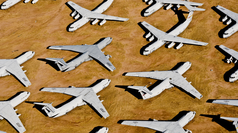Planes resting at AMARG boneyard.