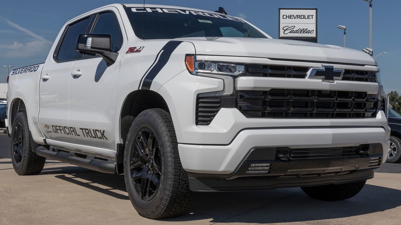 Gray 2022 Chevrolet Silverado parked