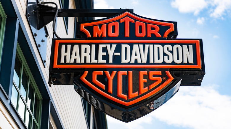A Harley-Davidson dealership sign
