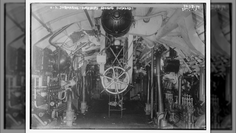 The inside of a U.S. submarine from 1910