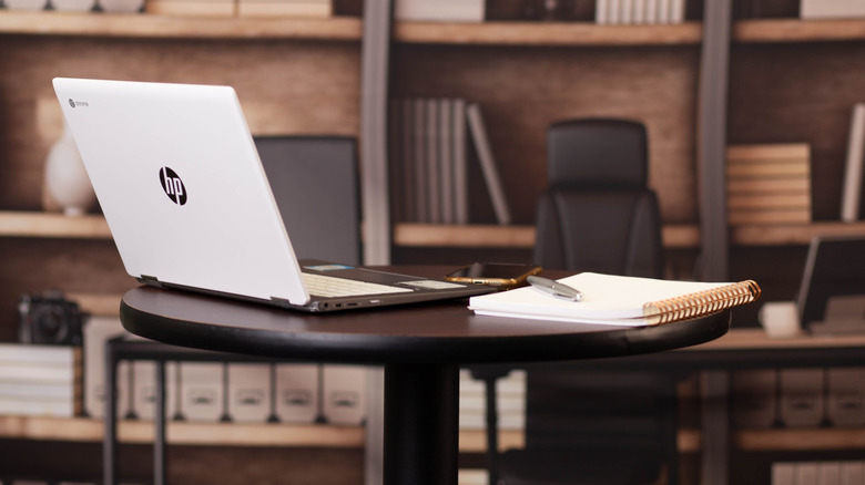 A Chromebook on a desk