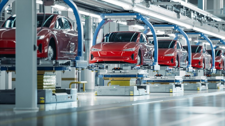 evs on a production line